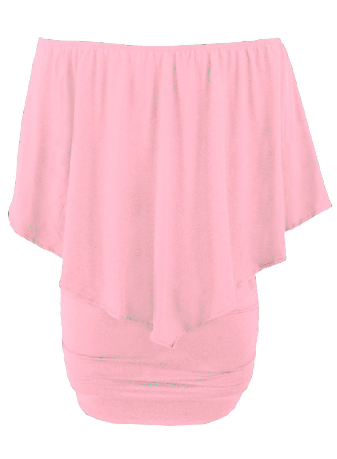 Layered Pink Plus Size Poncho Dress with Multiple Dressing Styles