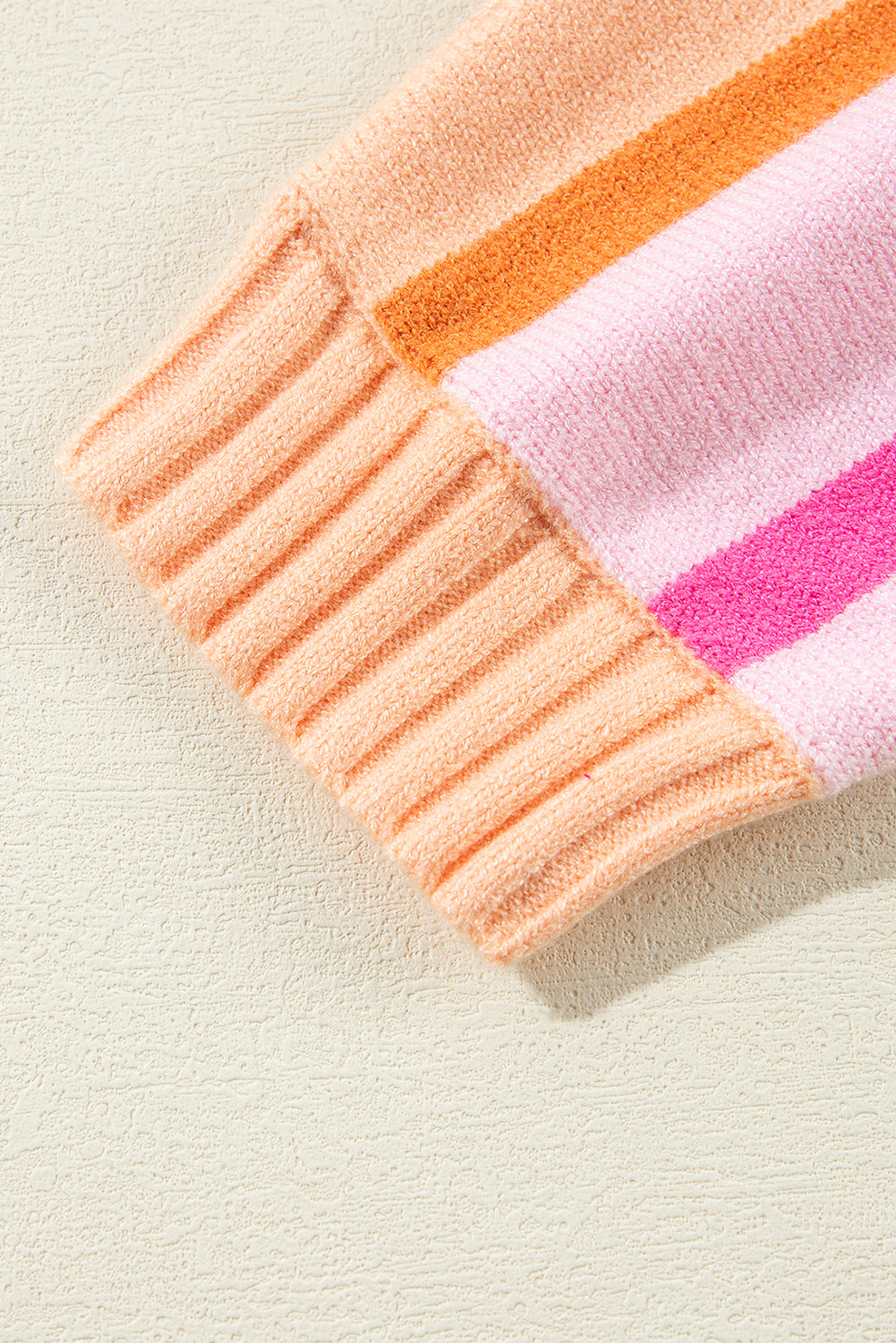 Multicolour Gradient Ribbed Edge Loose Sweater