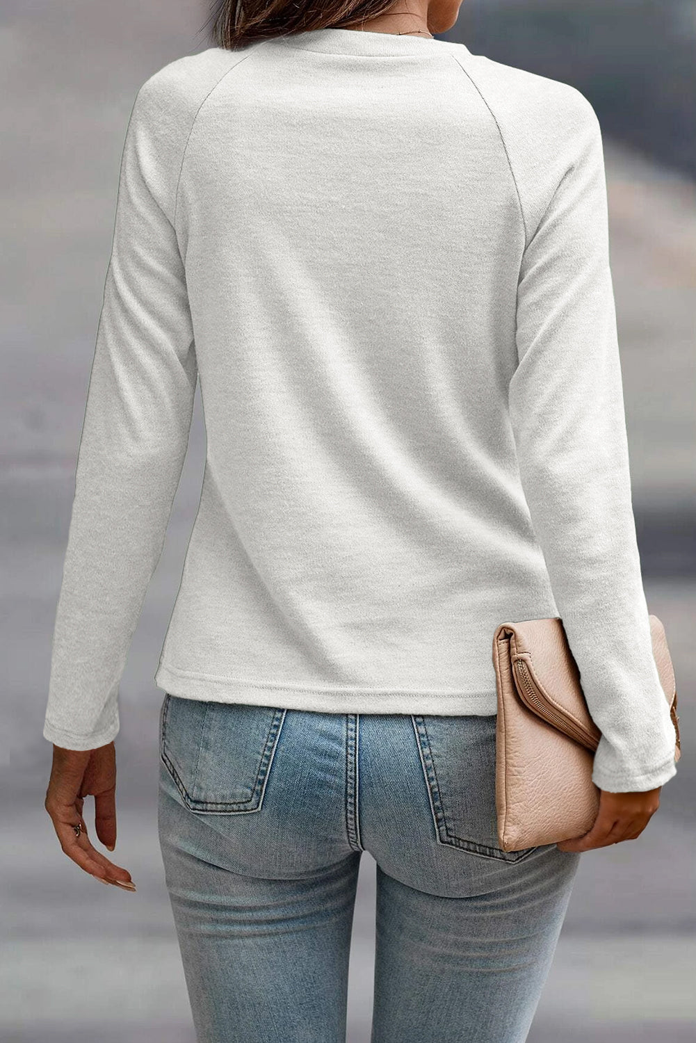 white long sleeve top