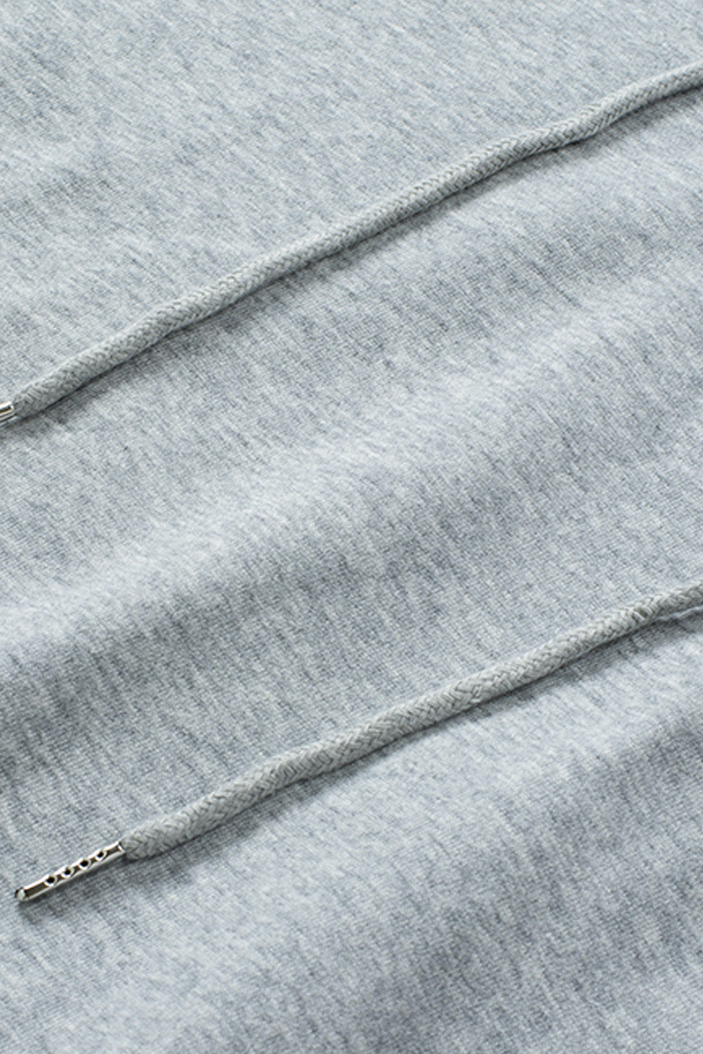 Grey Casual Solid Color Lace-up Hoodie