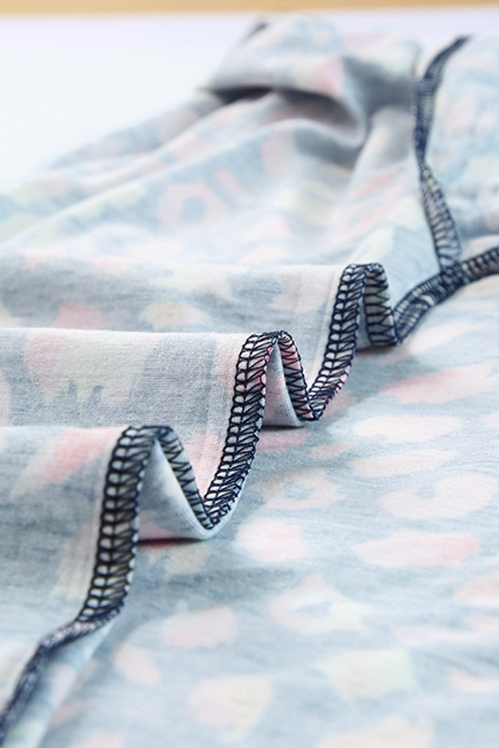 Leopard Patchwork Crew Neck Plus Size Tee