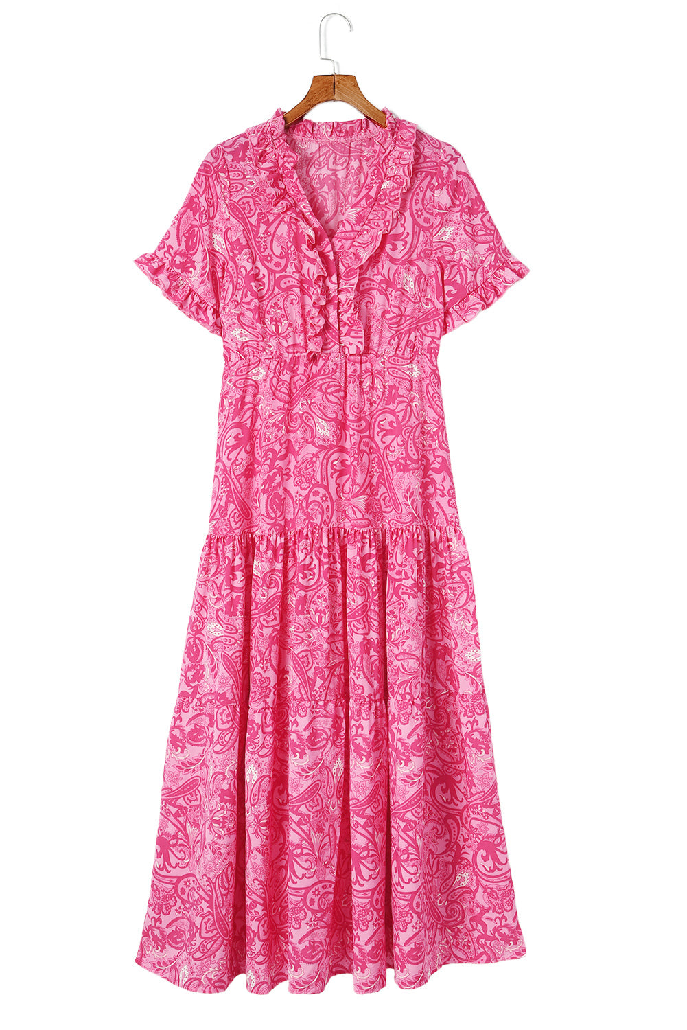 Mid-sleeve V-neck Bohemian Long Dress