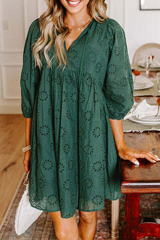 eyelet embroidered dress