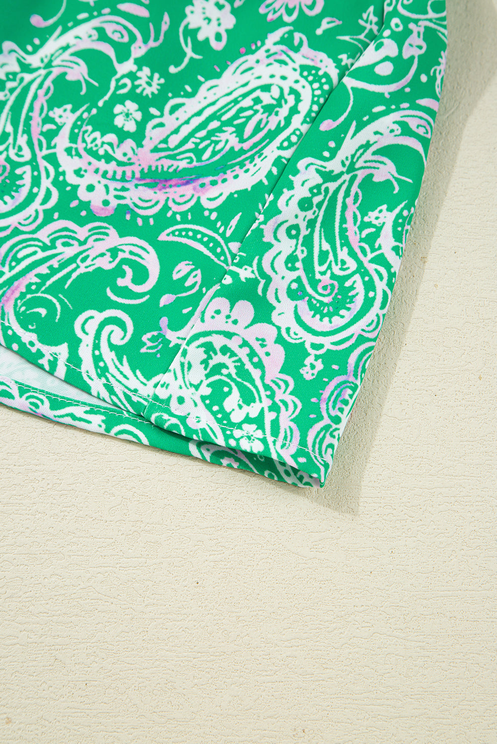 green paisley mini dress