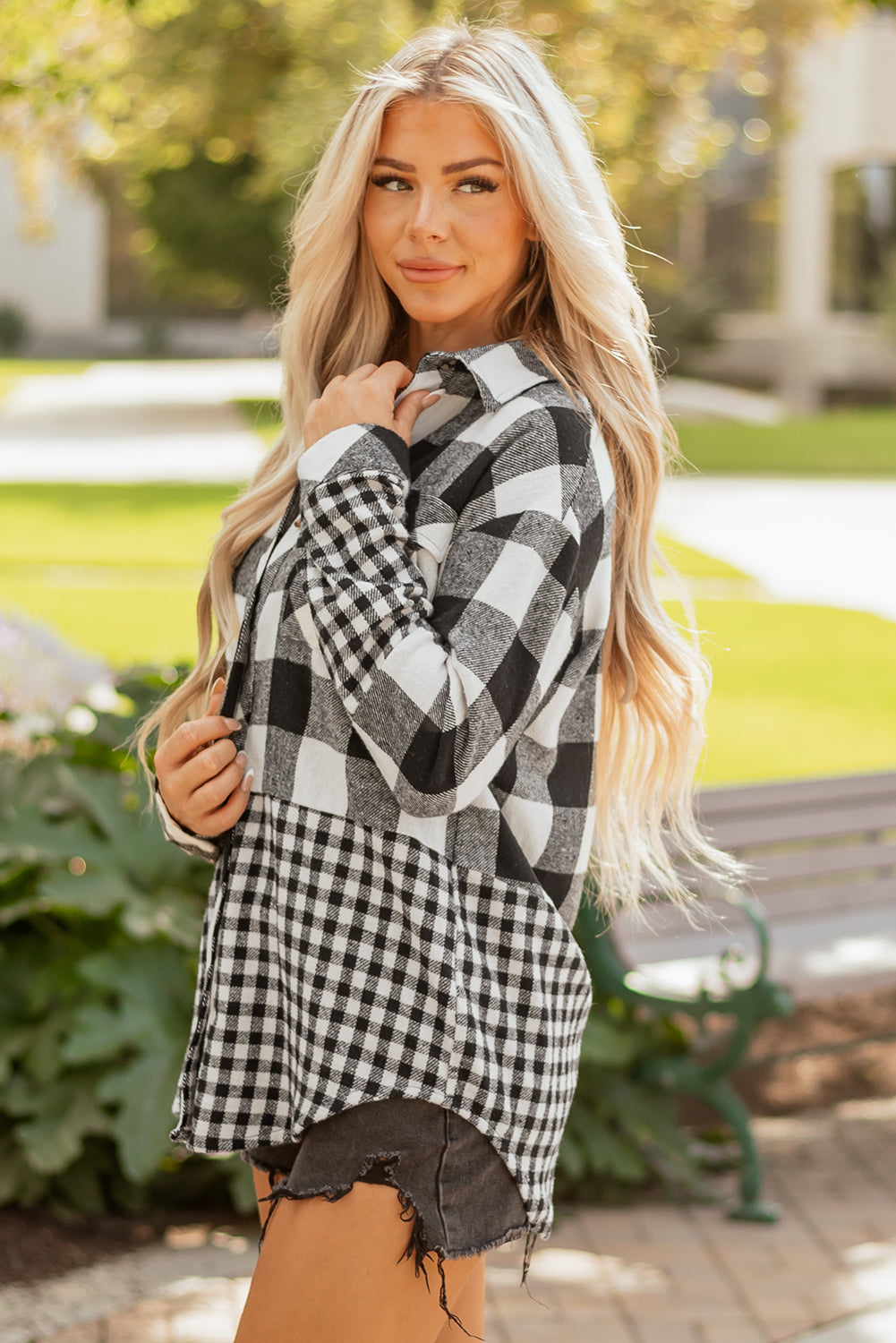 black plaid shacket