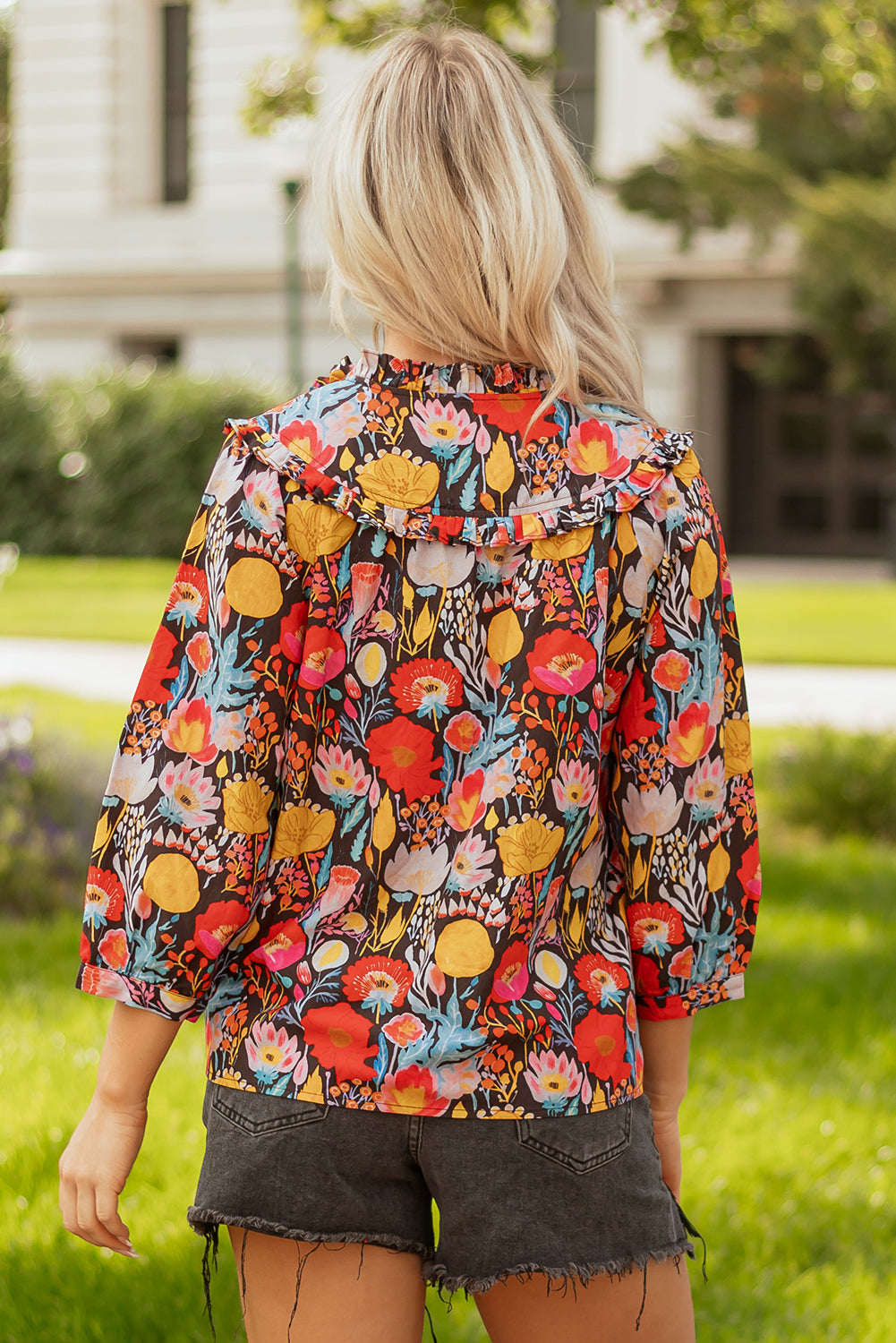 3 4 puff sleeve blouse