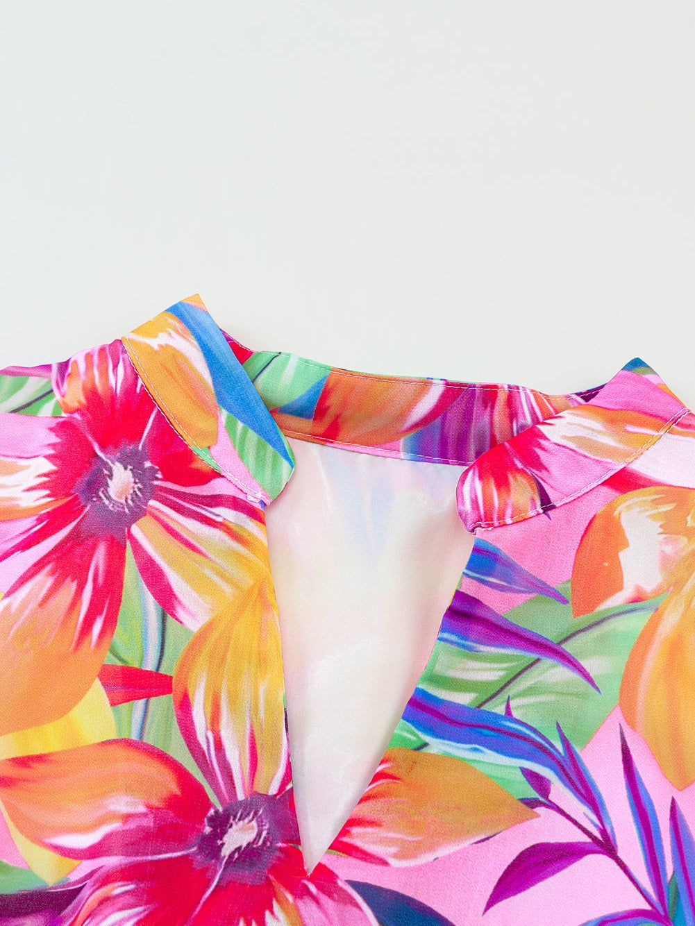 Tropical Print Half Sleeve Casual Dress