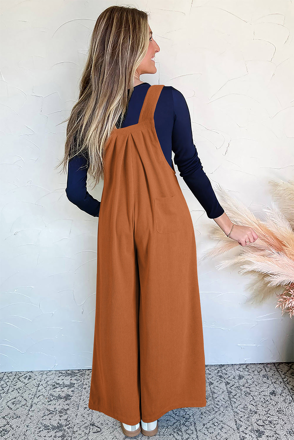 Thai Curry Leopard Bib Wide Leg Jumpsuit