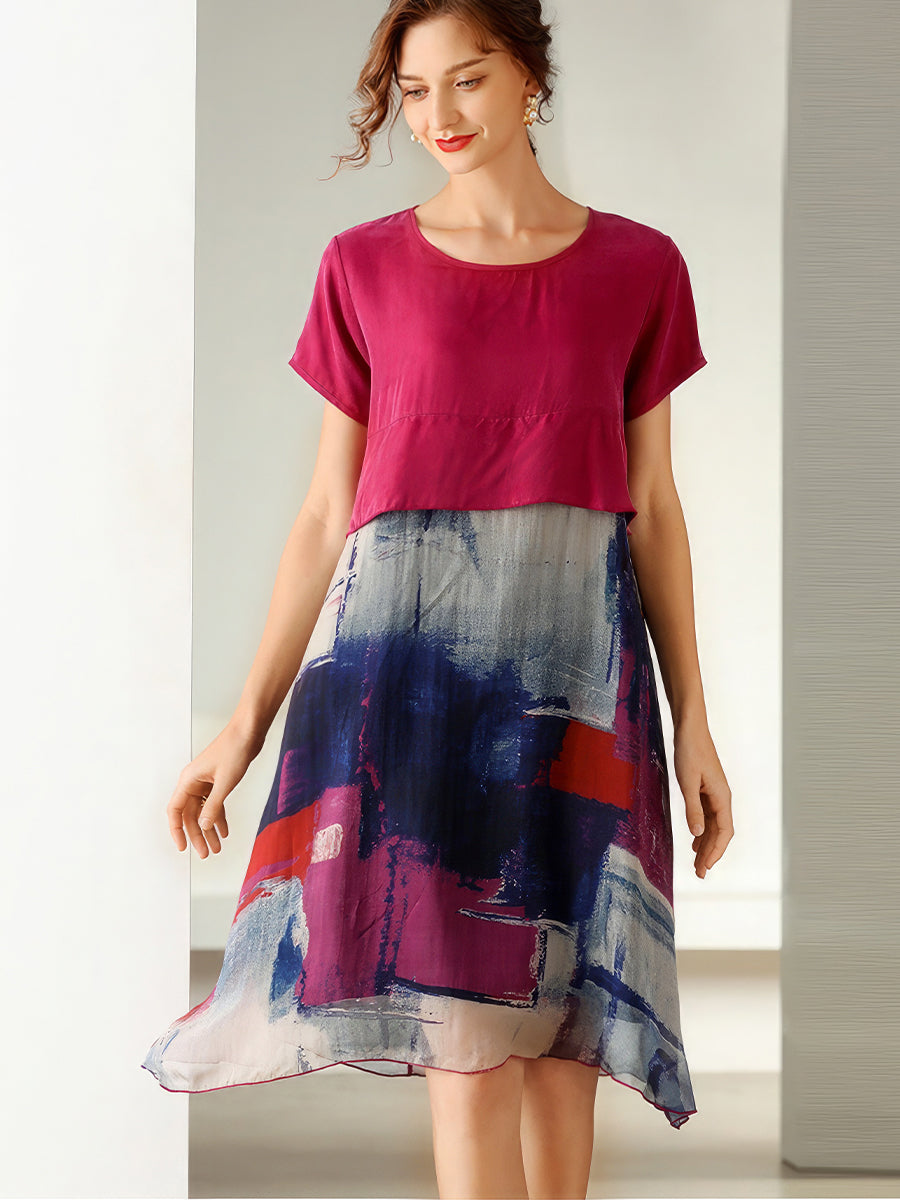 Plus Mini Dresses - Size Curve Dresses Fashion Slimming Short Sleeved Mini Dress - MsDressly