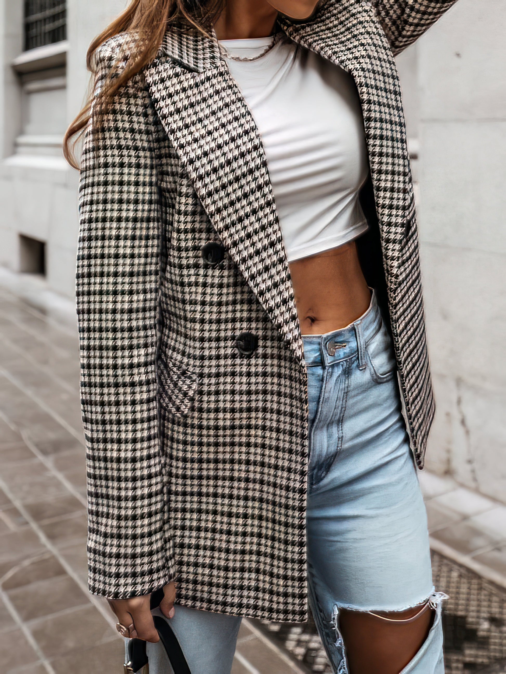Blazers - Plaid Print Lapel Small Blazer - MsDressly