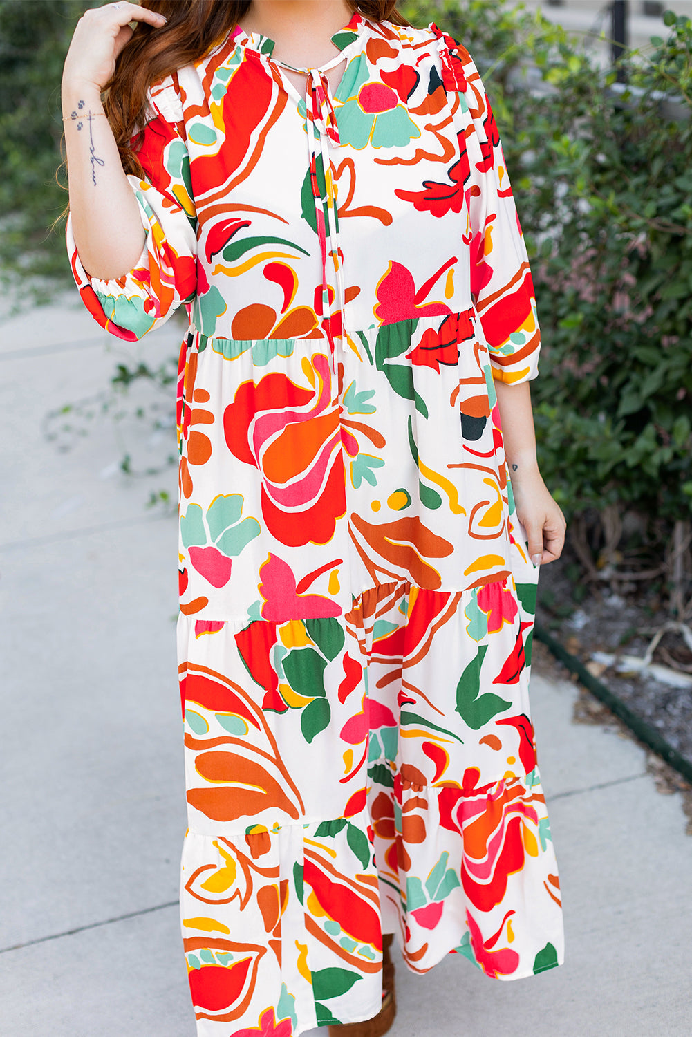 floral plus size dress