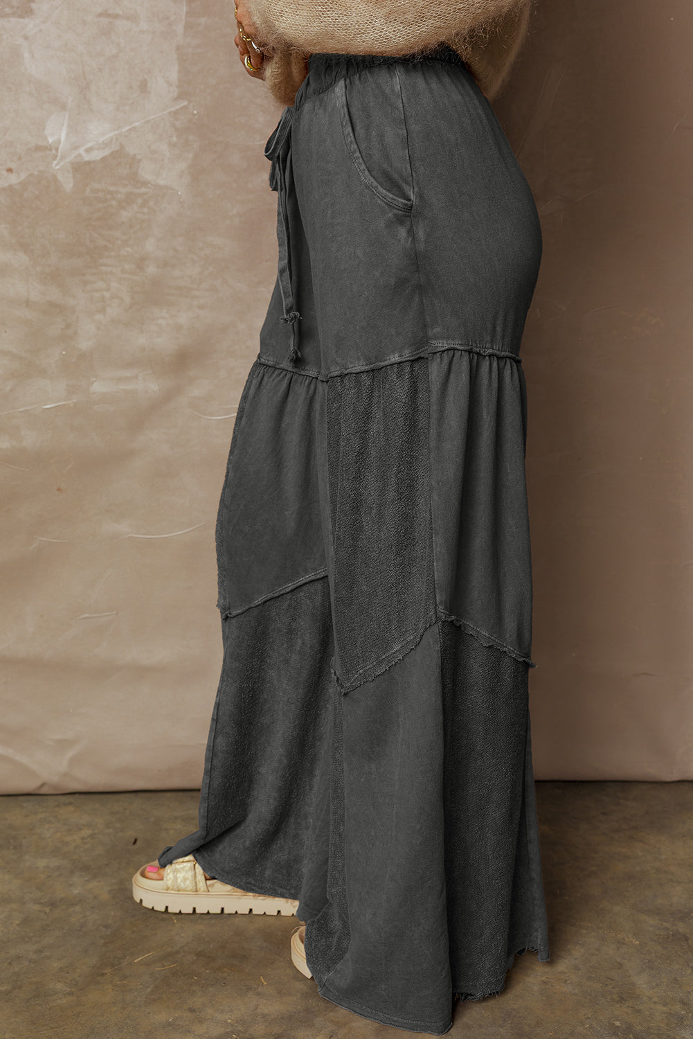 black wide leg pants