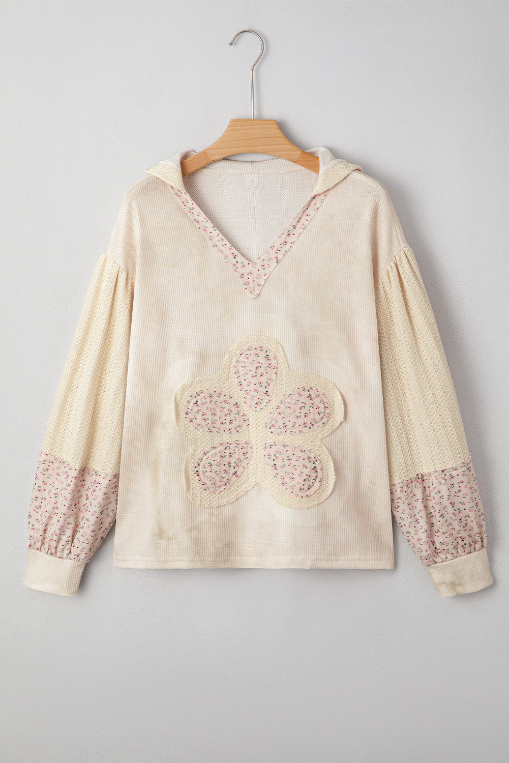 floral patchwork hoodie
