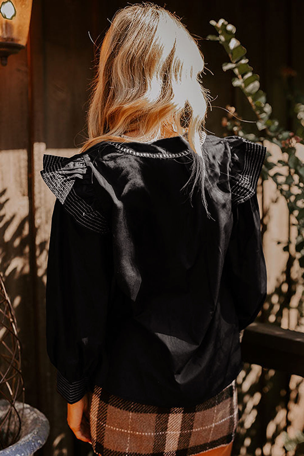 black long sleeve top