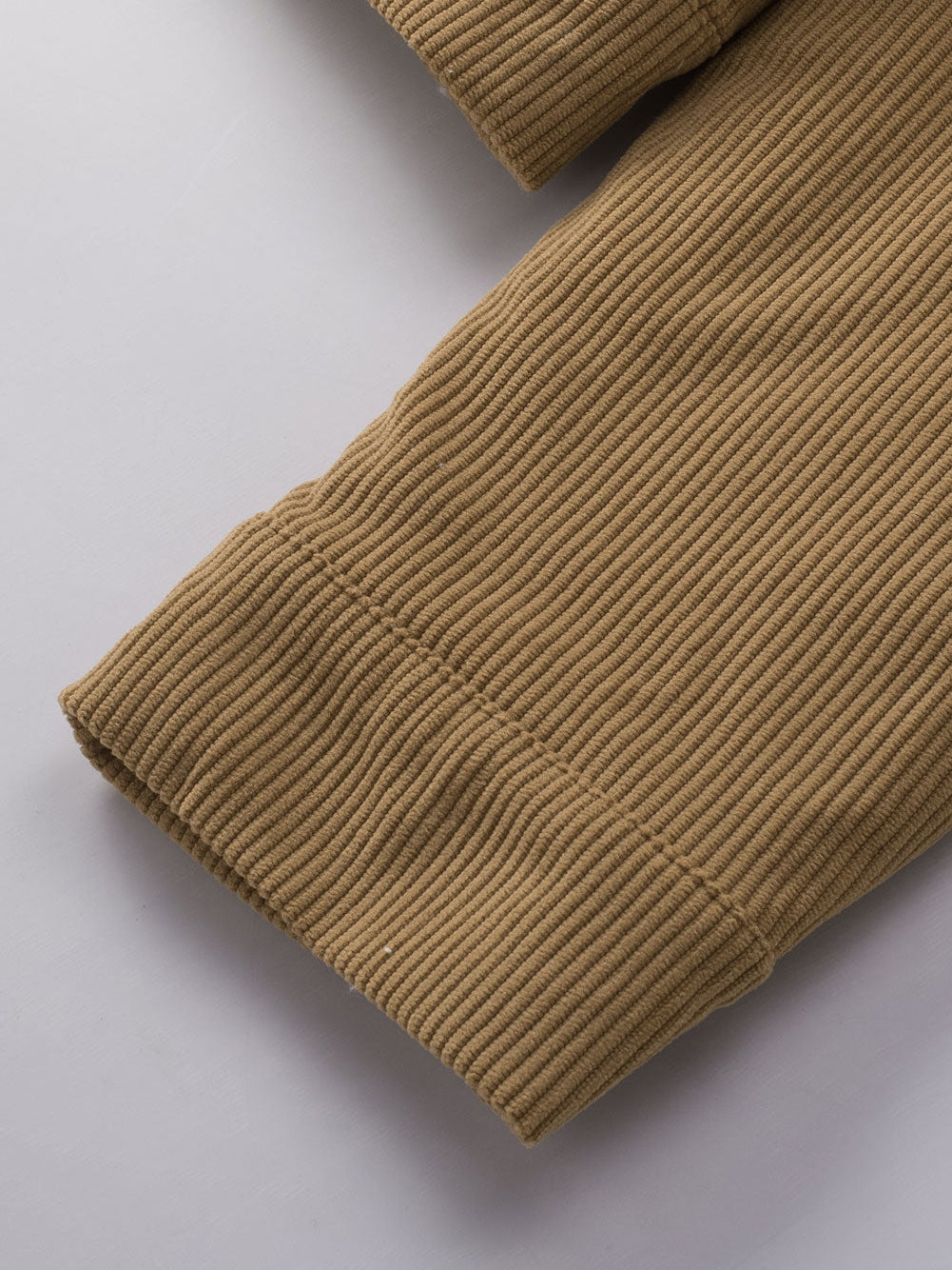 Khaki Corduroy Snap Button Sherpa Lined Jacket