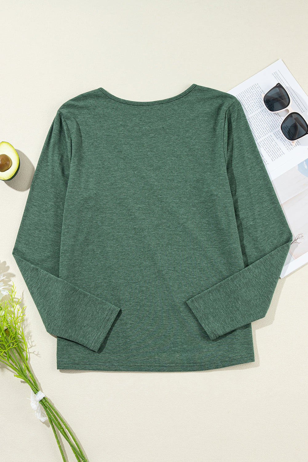 solid color long sleeve top
