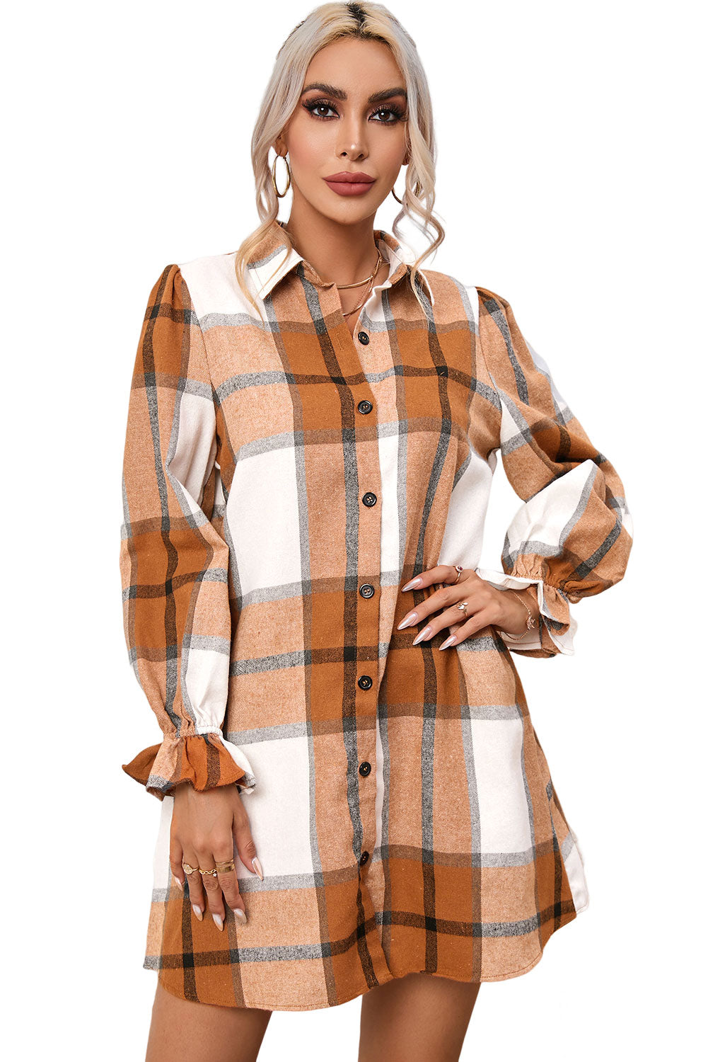 plaid shirt dress