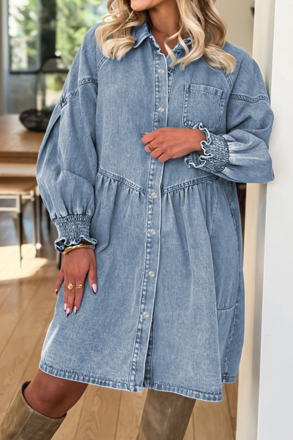 denim shirt mini dress