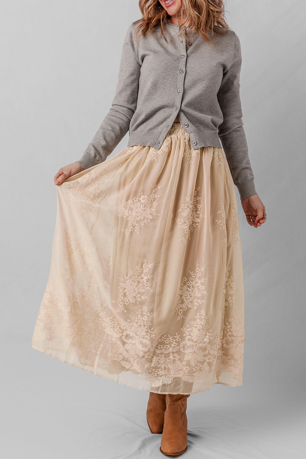 lace mesh skirt