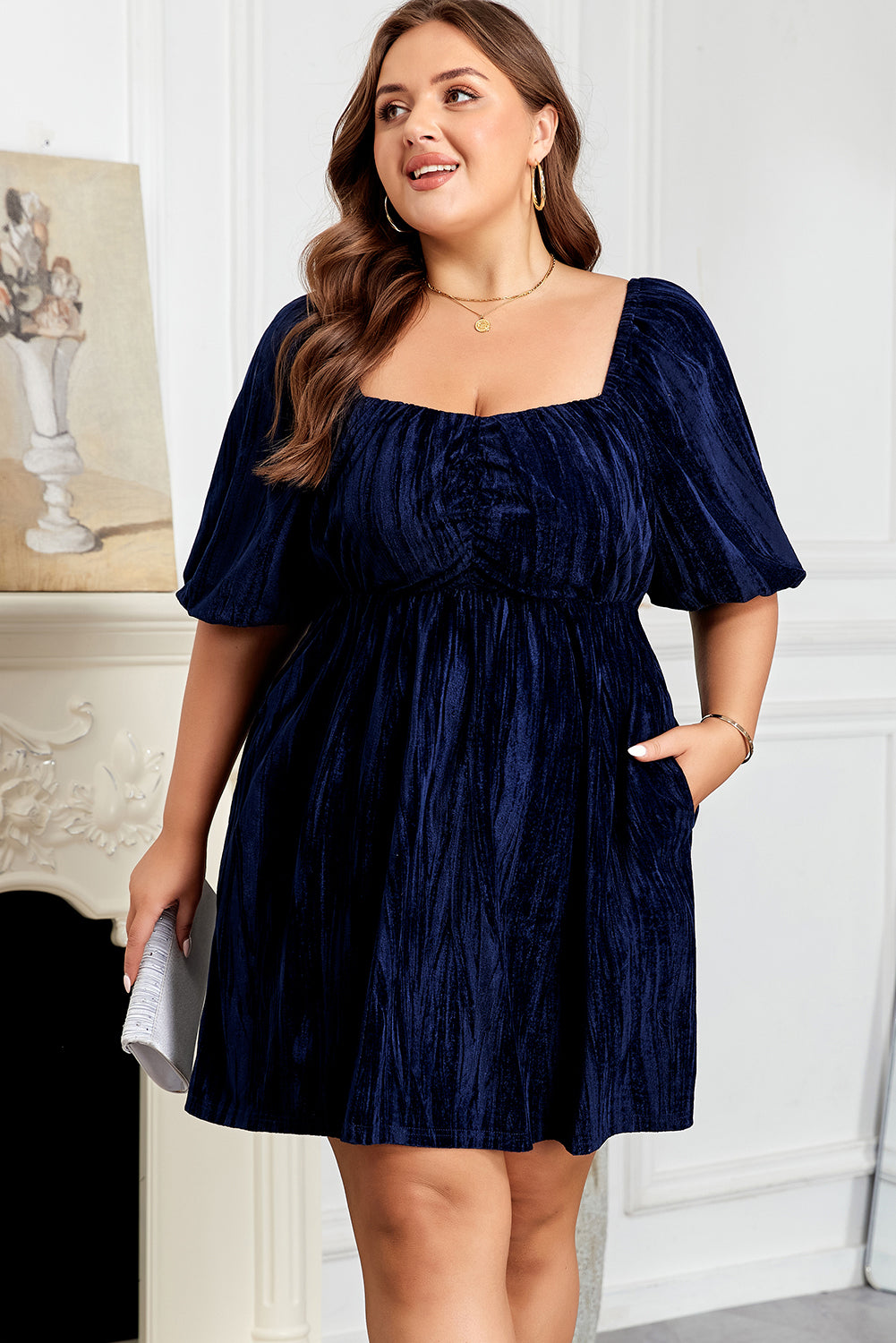 plus size velvet dress
