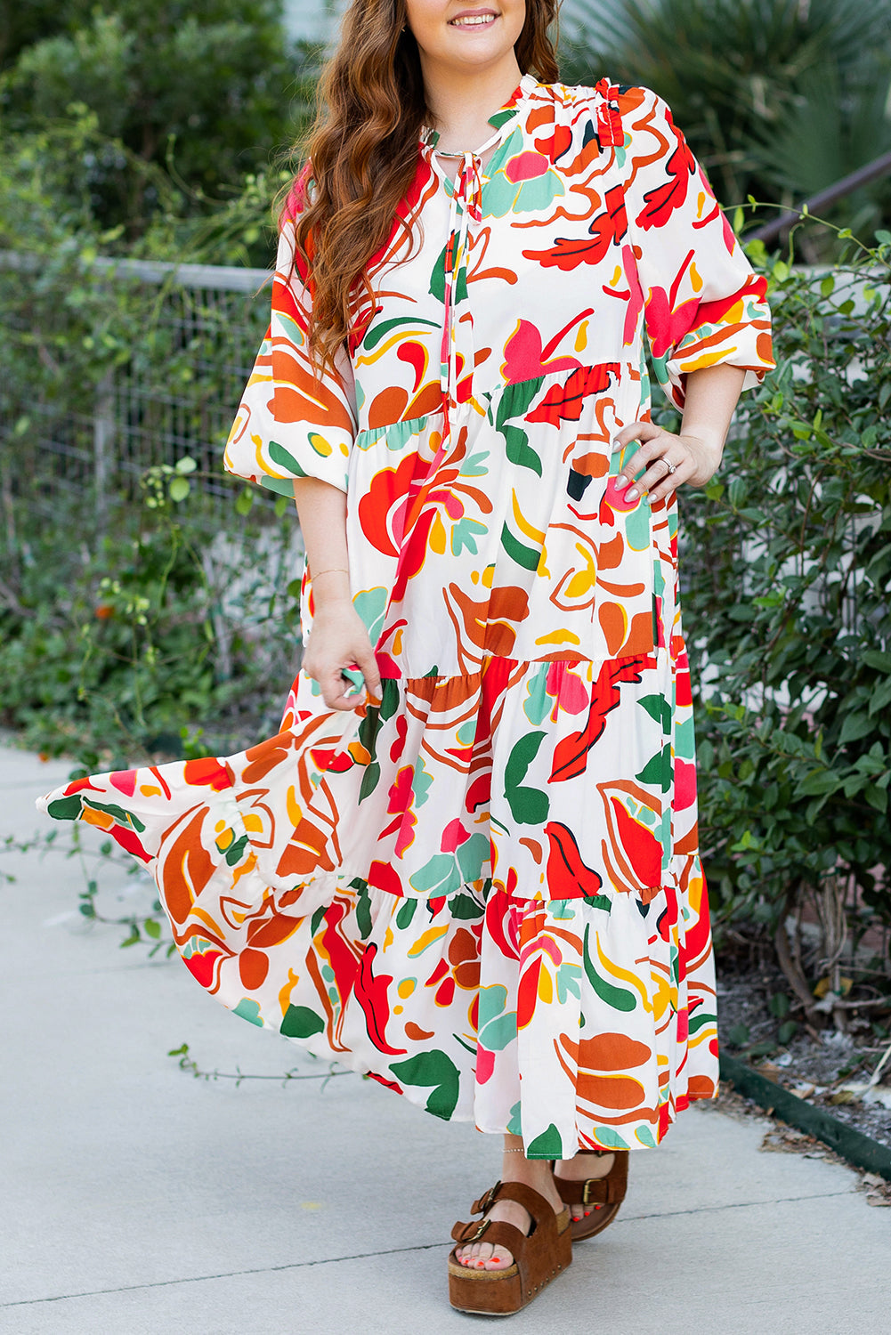 floral plus size dress