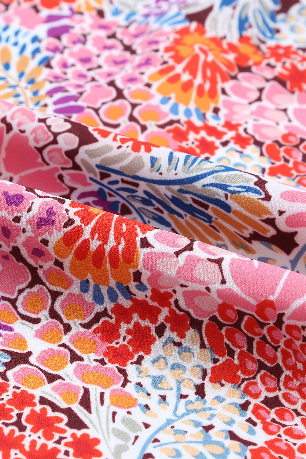 V-neck Print Split Long Dress
