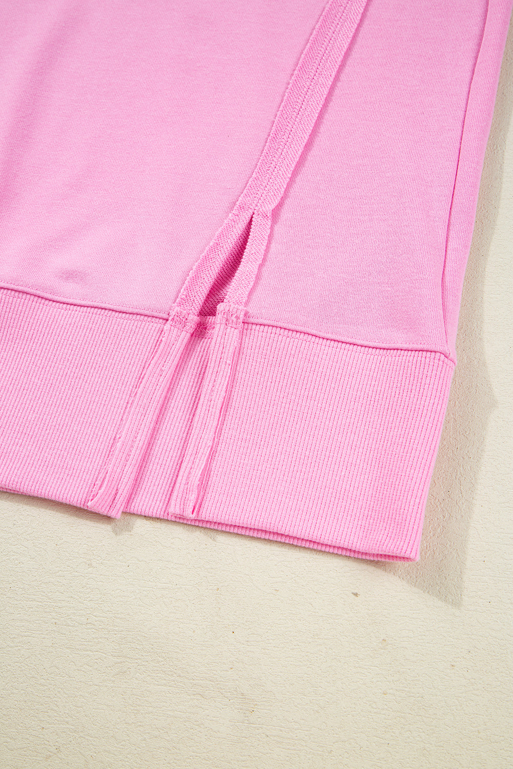 Pink Bow Sequin XOXO Letter Graphic Exposed Seam Baggy Sweatshirt