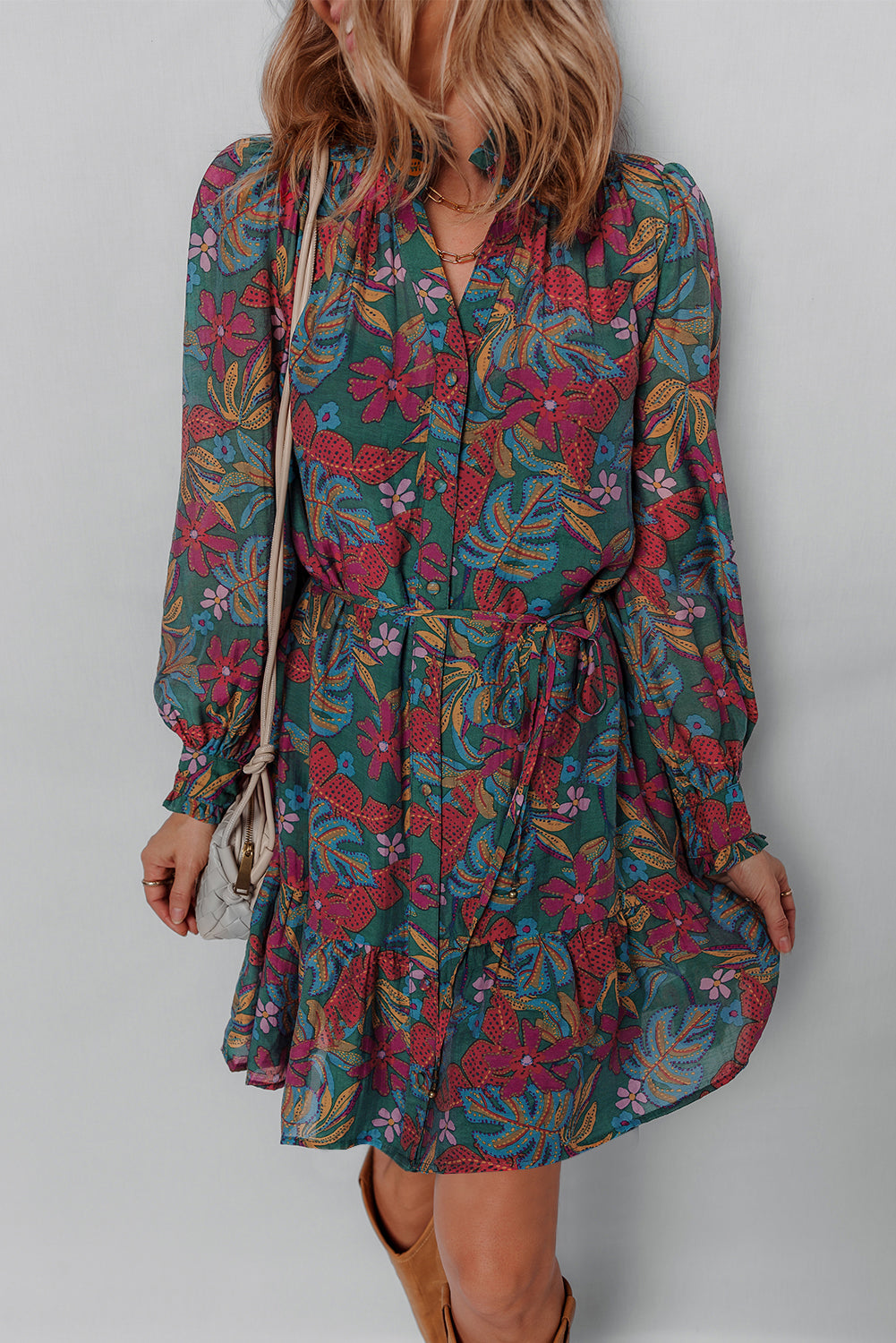 floral shirt dress