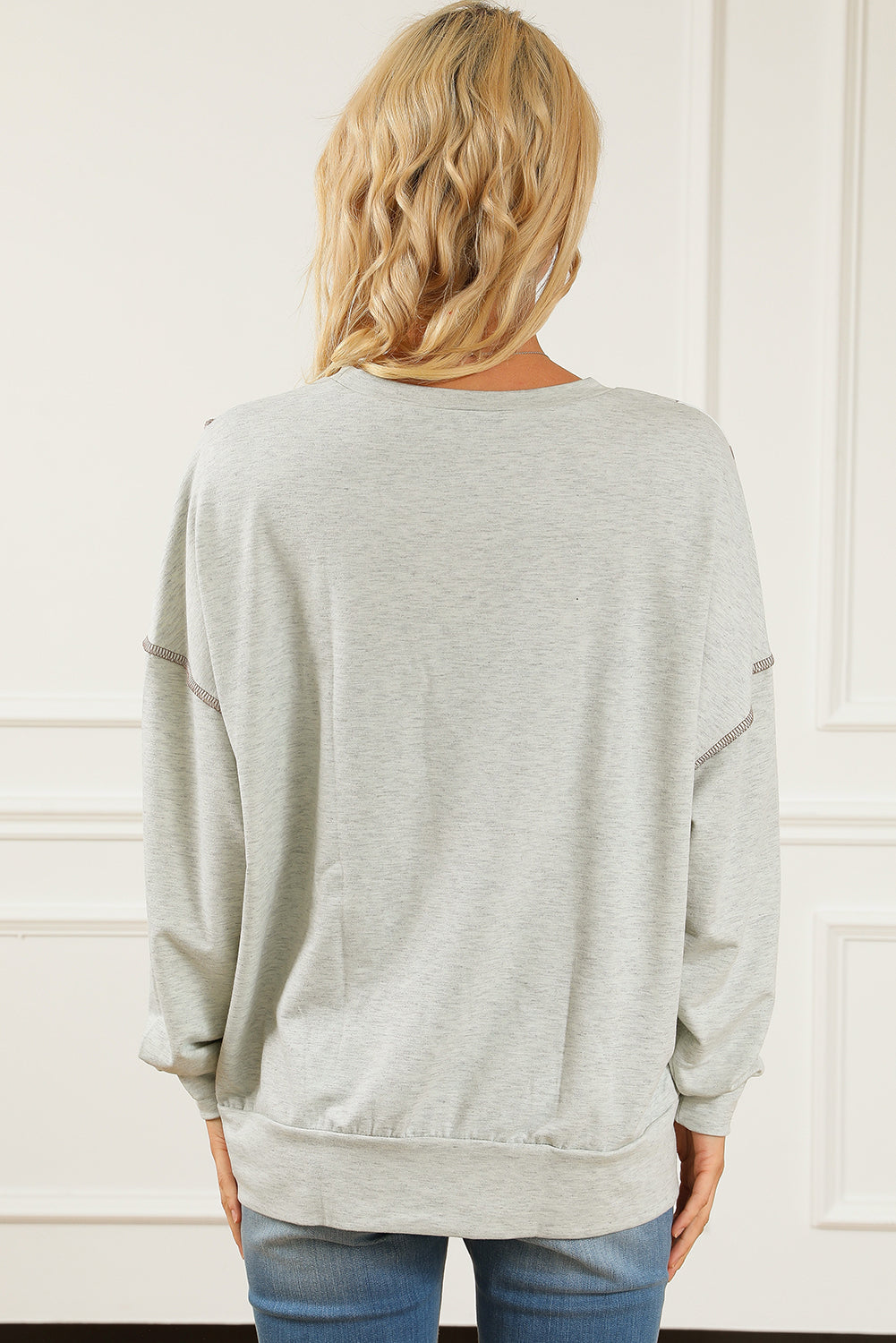 Leopard Patchwork Asymmetrical Loose Fit Sweatshirt