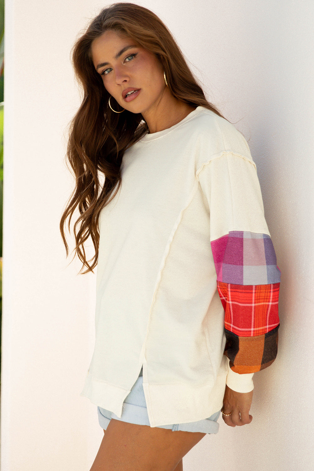 exposed seam patchwork top