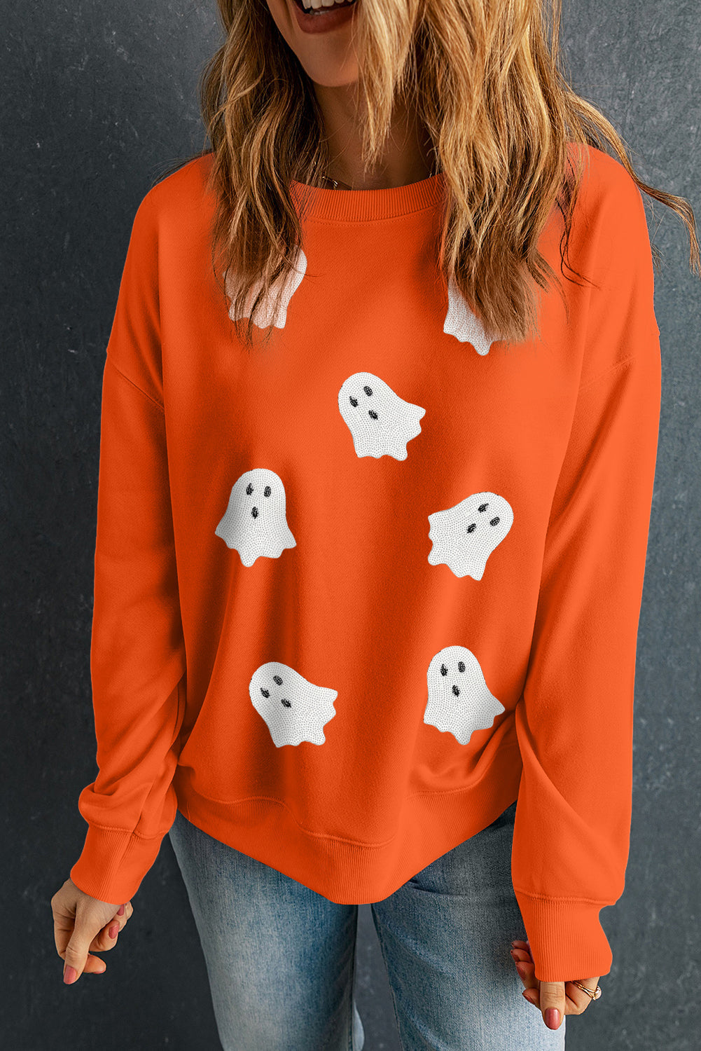 sequin graphic sweatshirt