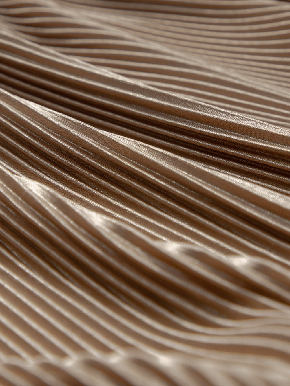 Elegant Taupe Pleated Puff Sleeve Square Neck Satin Blouse