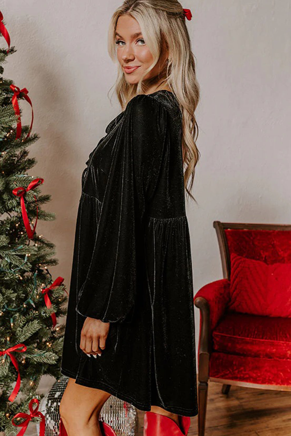 velvet mini dress