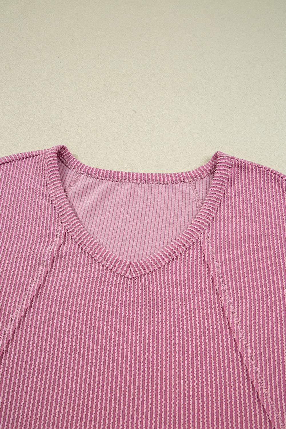 twisted ribbed long sleeve top