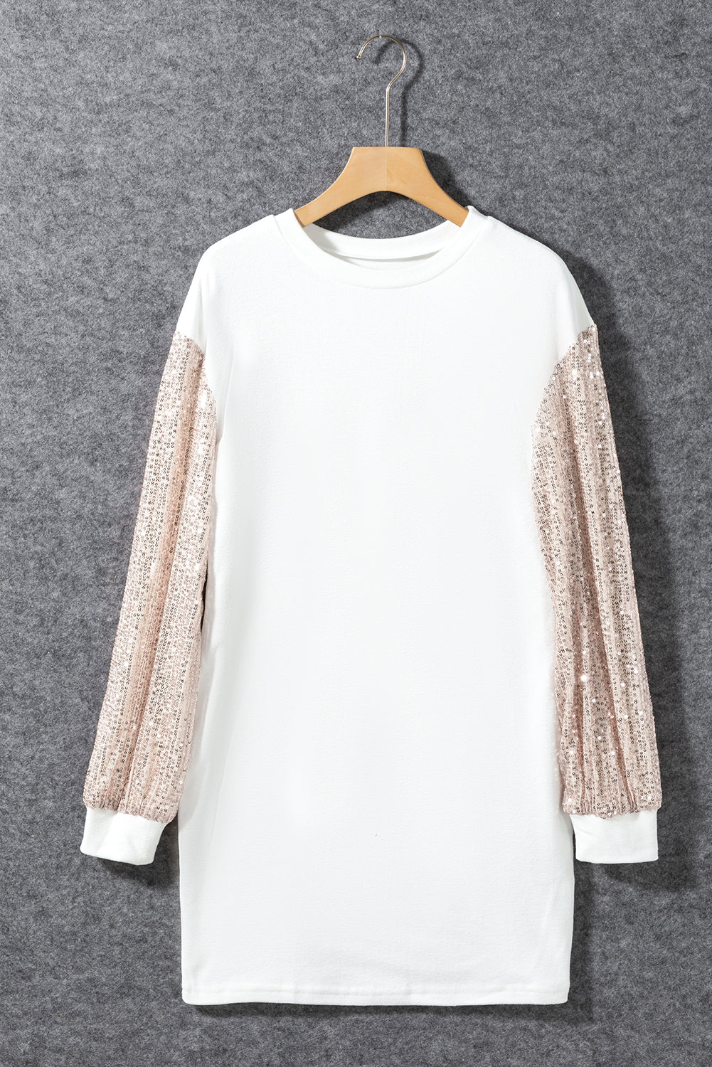 V Neck Irregular Mesh Panel Mini Dress