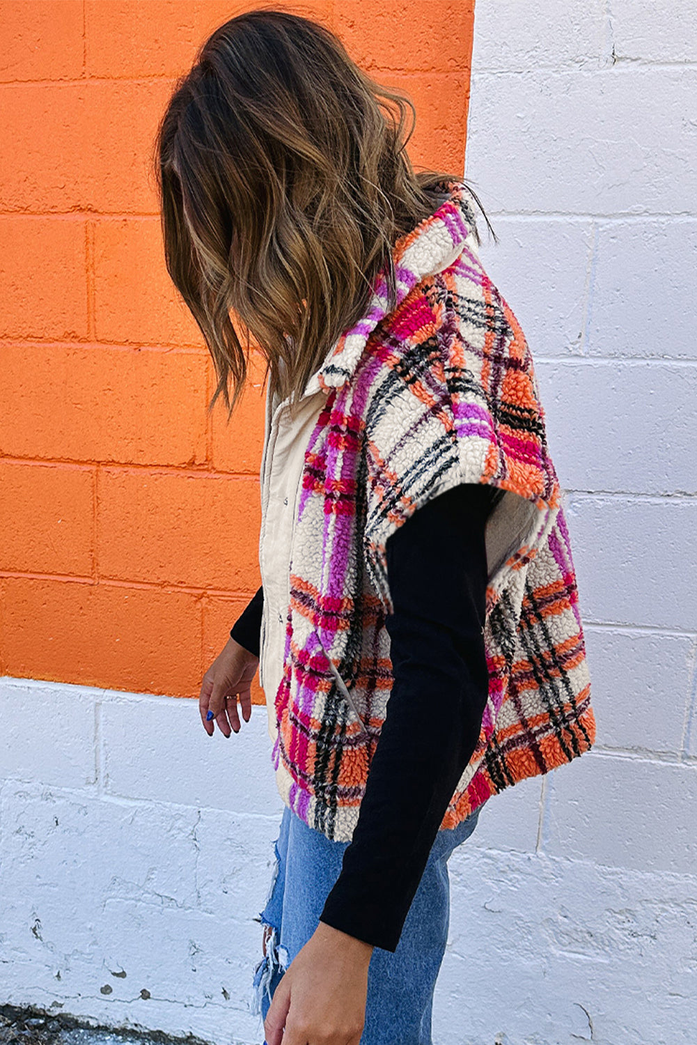 plaid jacket vest