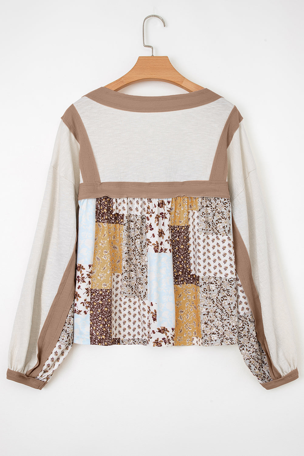 patchwork long sleeve top