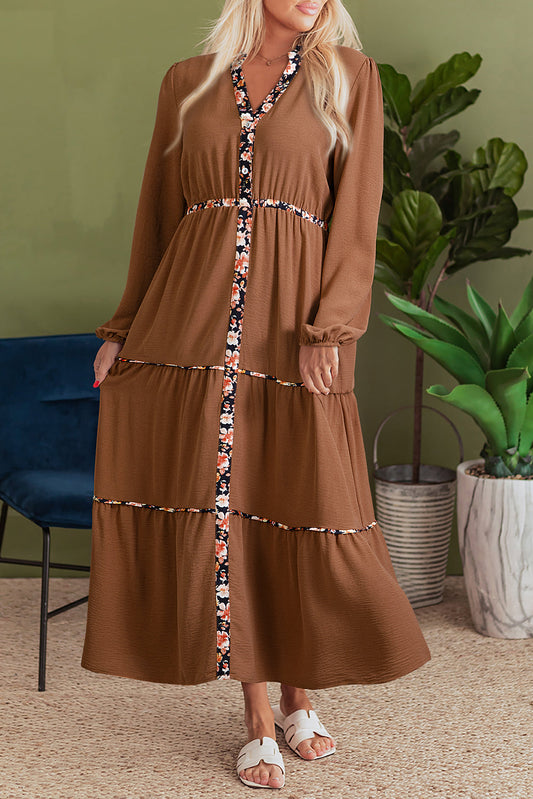 floral patchwork maxi dress