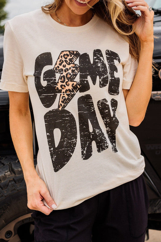Khaki Football Season Game Day Graphic Tee