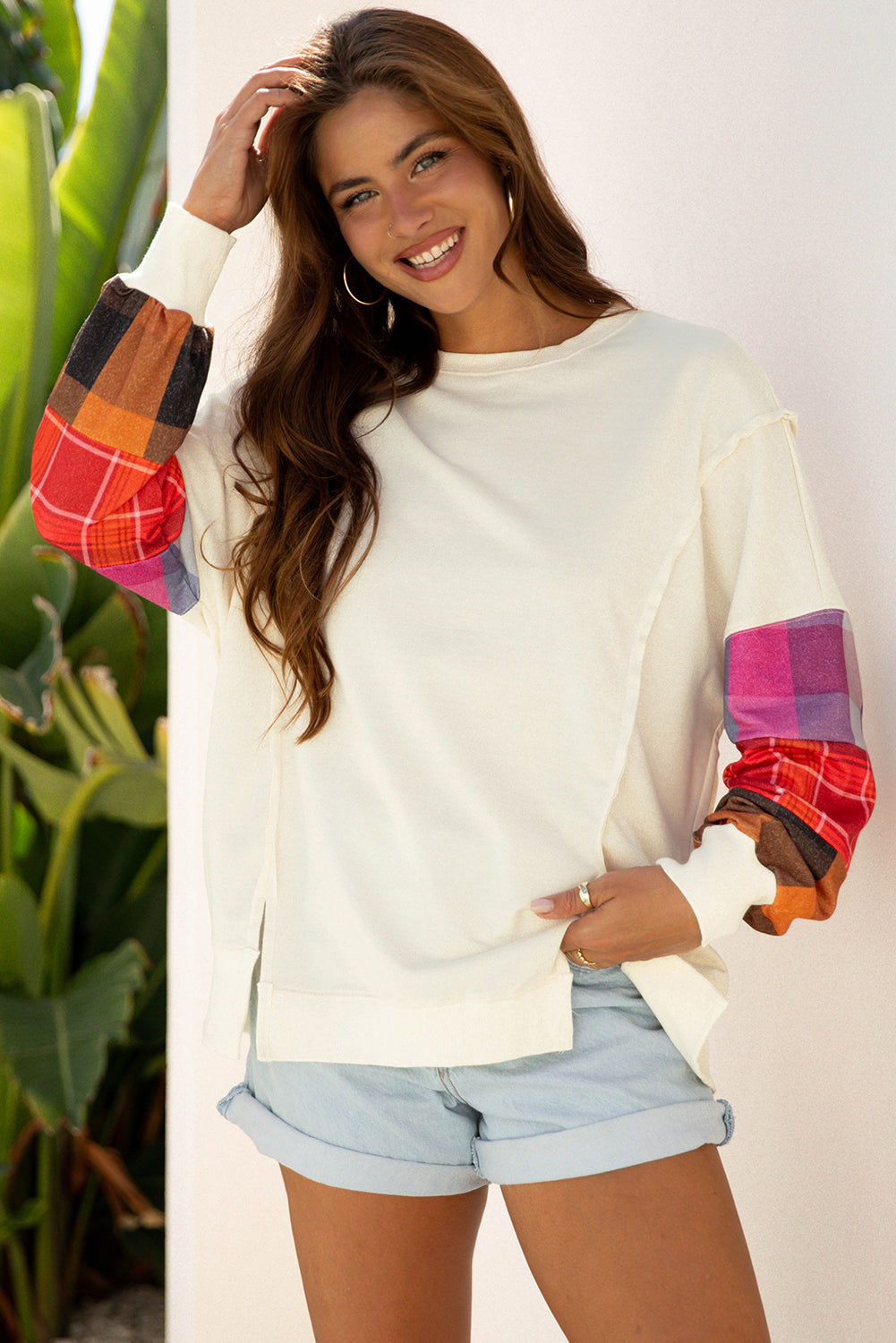 exposed seam patchwork top