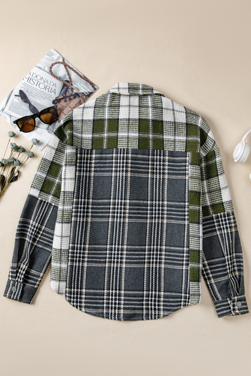 plaid print shacket
