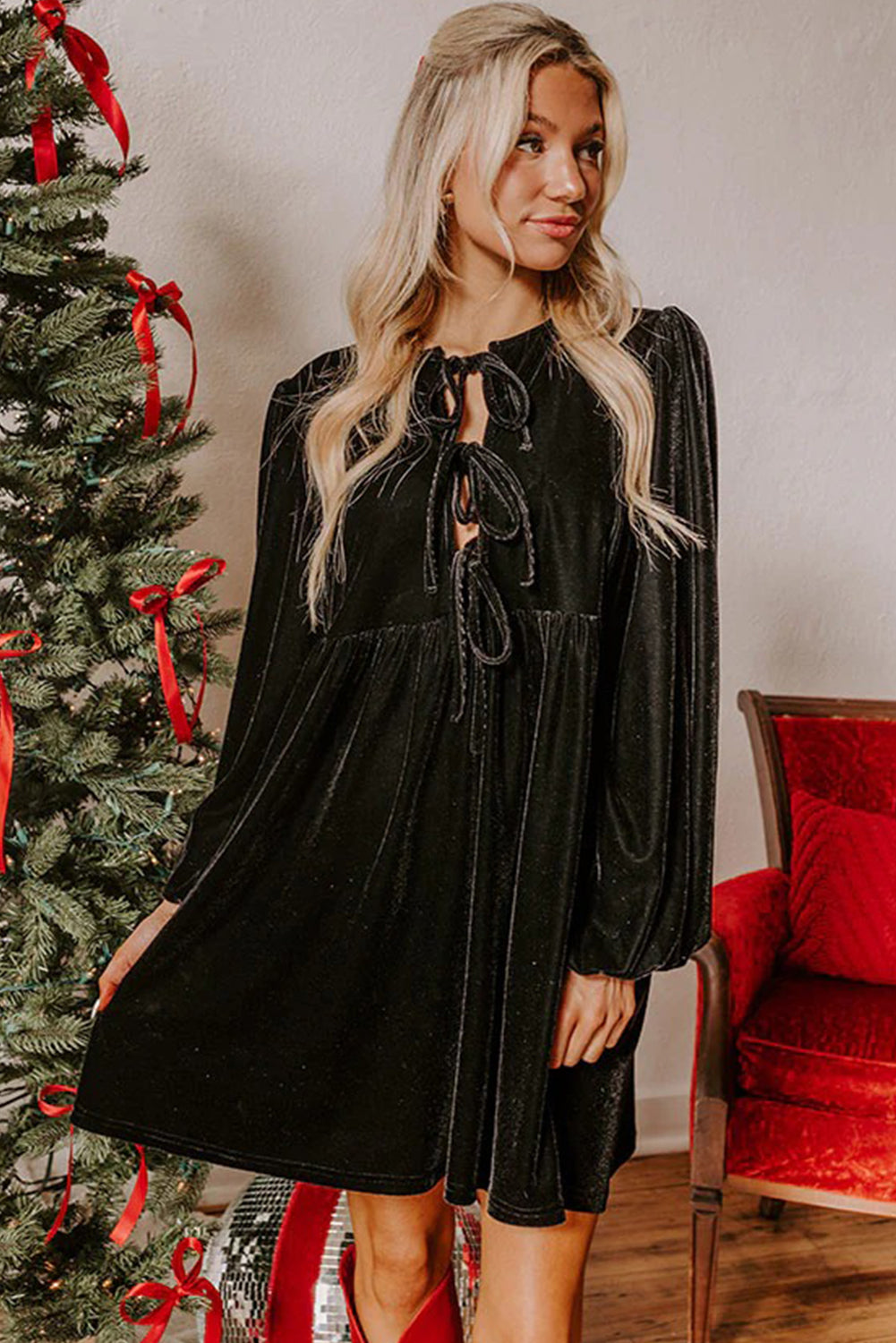 velvet mini dress