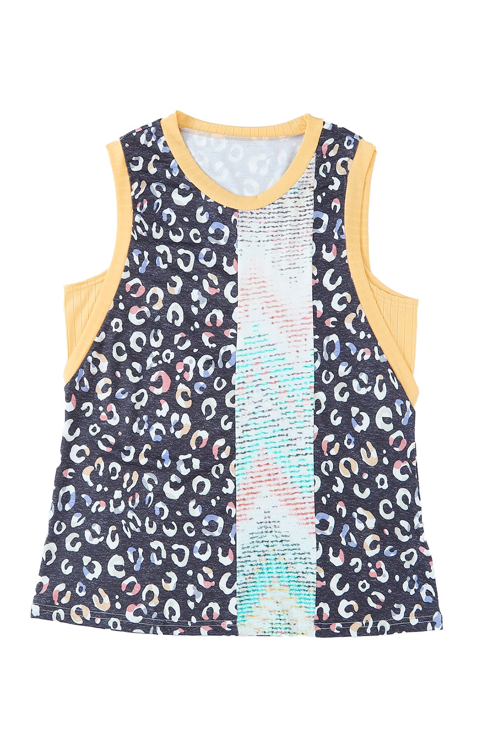 Leopard and Chevron Sleeveless Tank Top