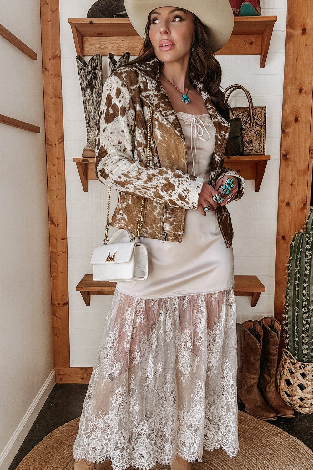 White Satin Lace Patchwork Spaghetti Straps Maxi Dress