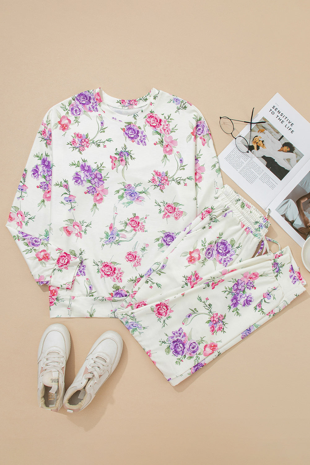 floral print lounge set