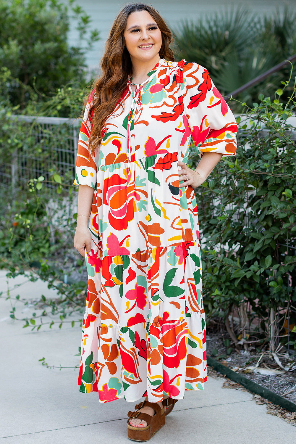 floral plus size dress