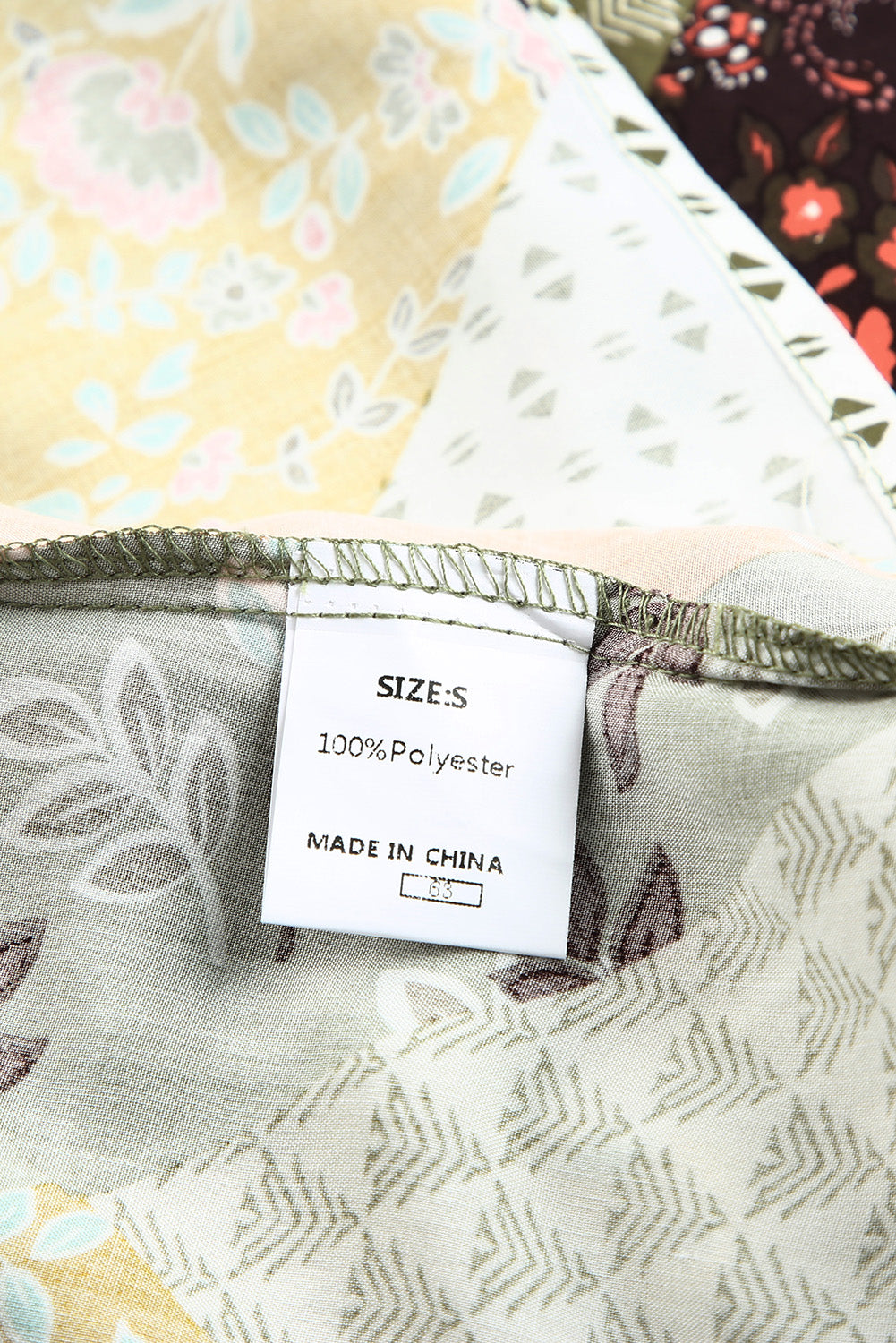 Green Floral Square Neck Boho Blouse