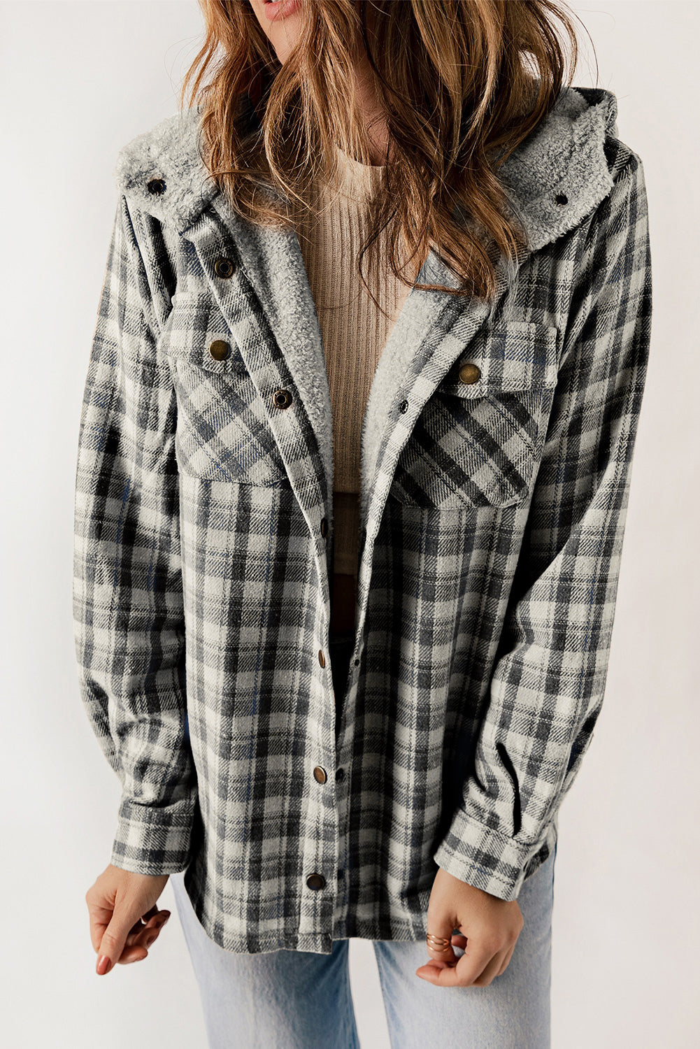 plaid shacket for women
