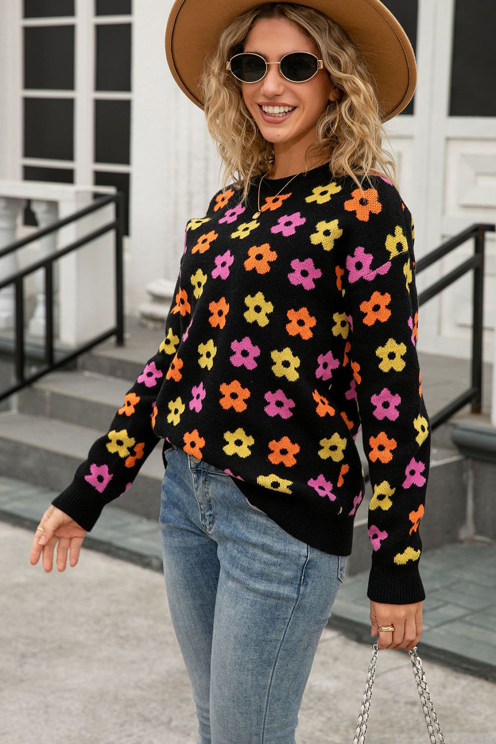 womens flower sweater