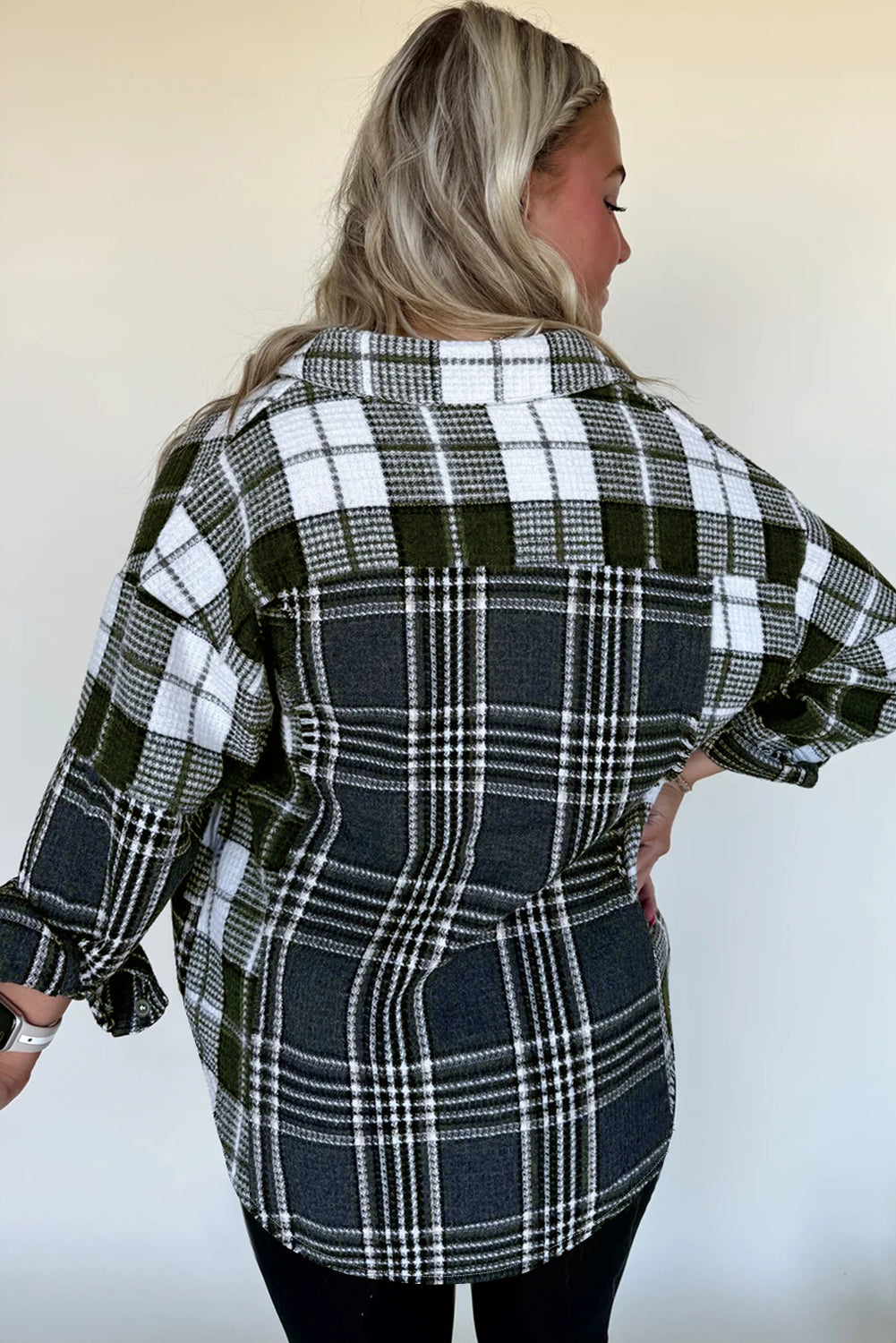 plaid print shacket